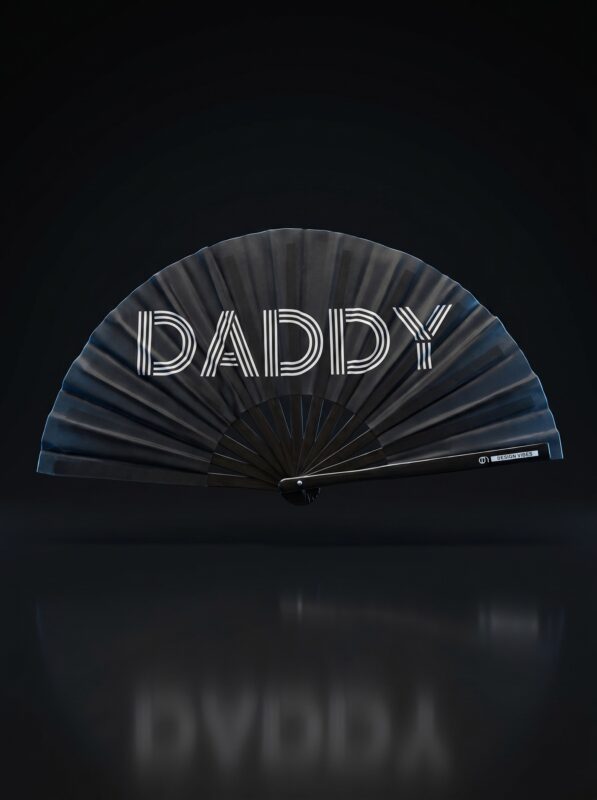 Festival Fan "DADDY" in zwart - Rave & Pride accessoire