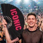 ICONIC” Festival Fan in zwart/roze – Rave Statement – Weergave 4