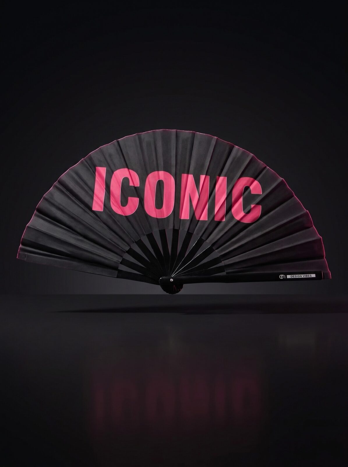 ICONIC” Festival Fan in zwart/roze – Rave Statement