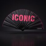ICONIC” Festival Fan in zwart/roze – Rave Statement – Weergave 1