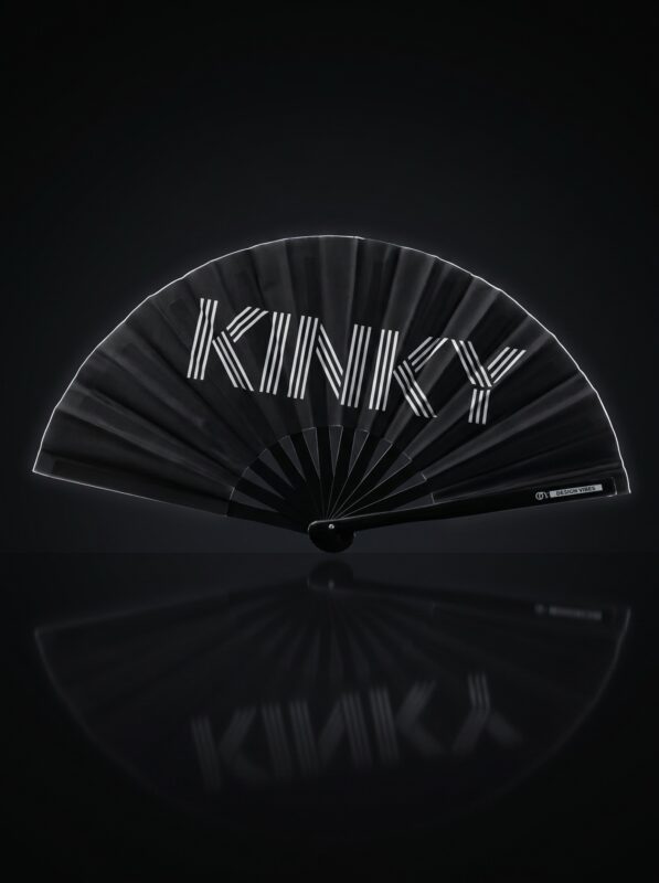 Festival Fan "KINKY" in zwart - Rave & Pride statement