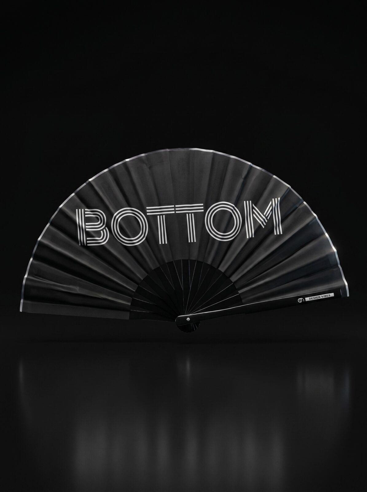 Festival Fan “BOTTOM” in zwart – CSD & Rave accessoire