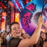 BLOW ME” festival Fan in paars-blauw – Rave & CSD accessoire – Weergave 4