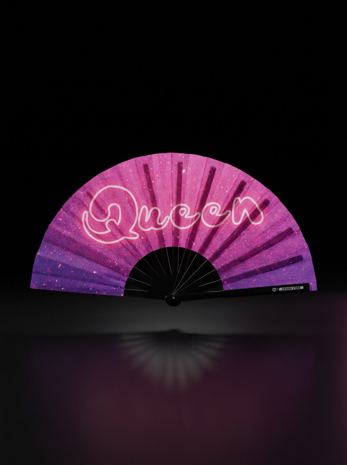 Festival Fan “Queen” roze-paars galaxy glitter – Rave & CSD