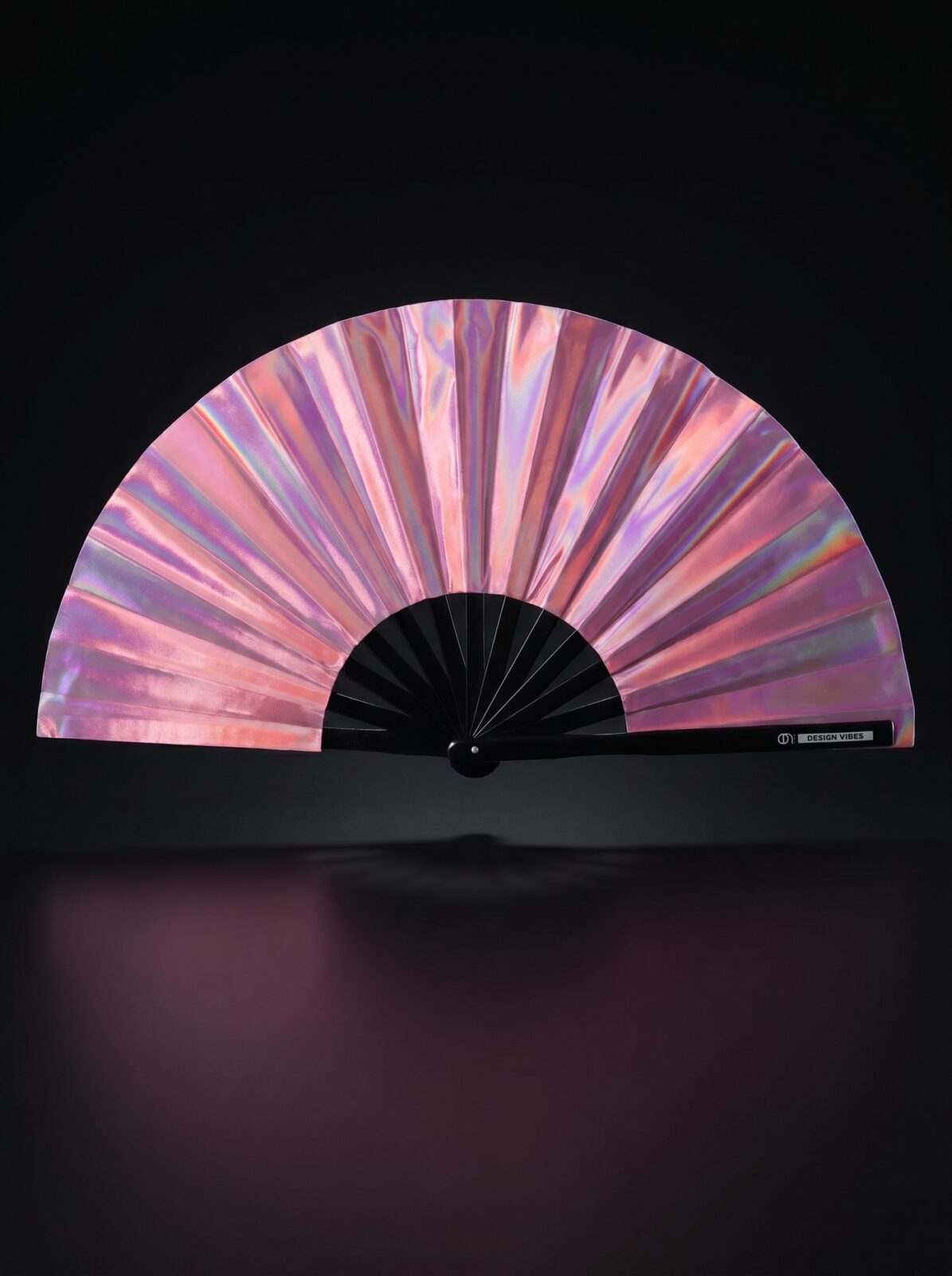 Festival Fan holografisch roze – geïriseerd Pride accessoire