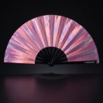Festival Fan holografisch roze – geïriseerd Pride accessoire – Weergave 1
