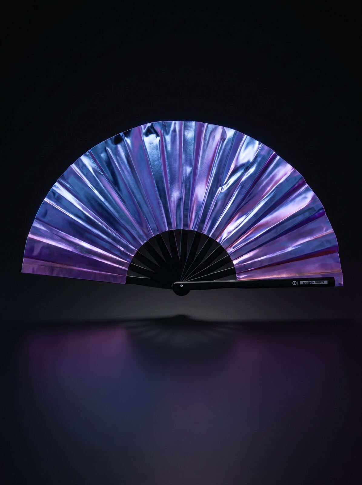 Festival Fan holografisch blauw-paars metallic – Rave accessoire