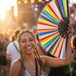 Festival-Fächer Pride Regenbogen-Streifen, CSD & Pride Accessoire, Weergave 3