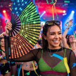 Festival Fan, zwart met regenboogstippen, Rave & CSD, Weergave 4
