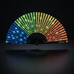 Festival Fan, zwart met regenboogstippen, Rave & CSD, Weergave 1