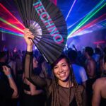 Festival Fan “Techno” Zwart Teal-Roze – Techno & Rave – Weergave 2