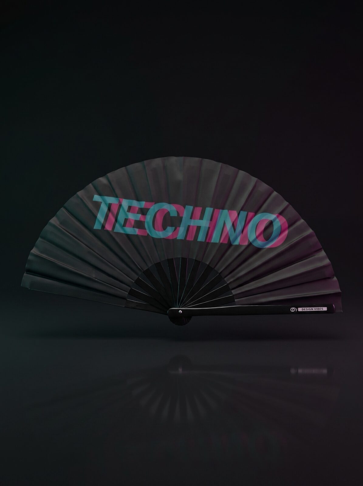 Festival Fan “Techno” Zwart Teal-Roze – Techno & Rave