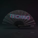 Festival Fan “Techno” Zwart Teal-Roze – Techno & Rave – Weergave 1