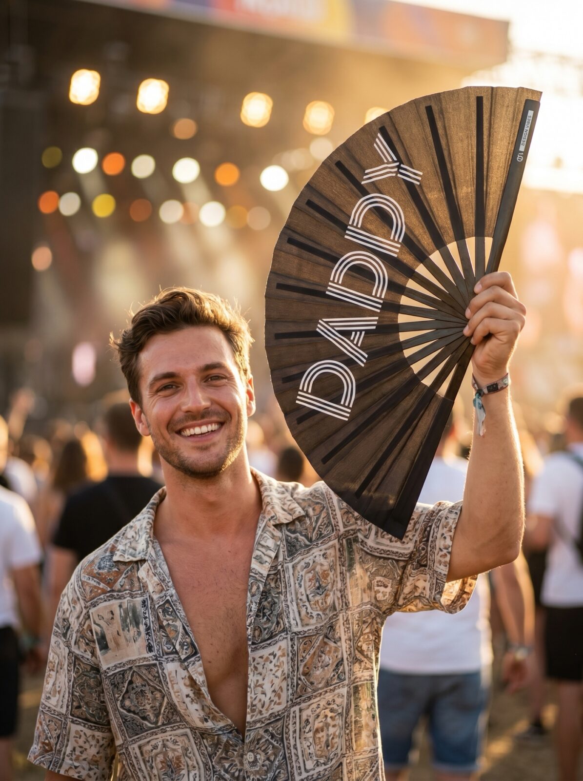 Festival Fan “DADDY” in zwart – Rave & Pride accessoire – Weergave 3