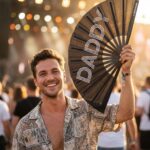 Festival Fan “DADDY” in zwart – Rave & Pride accessoire – Weergave 3