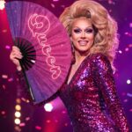 Festival Fan “Queen” roze-paars galaxy glitter – Rave & CSD – Weergave 5