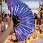 Festival Fan holografisch blauw-paars metallic – Rave accessoire – Weergave 7