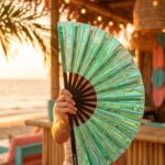 Festival Fan holografisch groen – iriserende accessoire voor Rave – Weergave 6