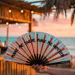 Festival Fan “MAKE ME SWEAT” holografisch rosé goud – Rave – Weergave 5