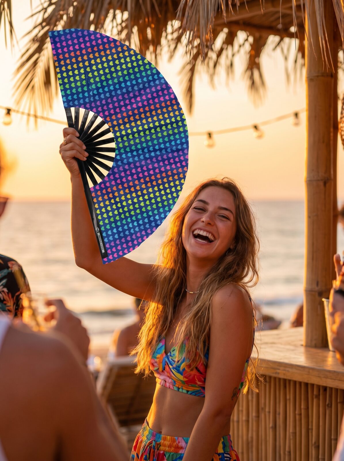 Festival Fan donkerblauw met regenboog hartjes – CSD & Pride – Weergave 5