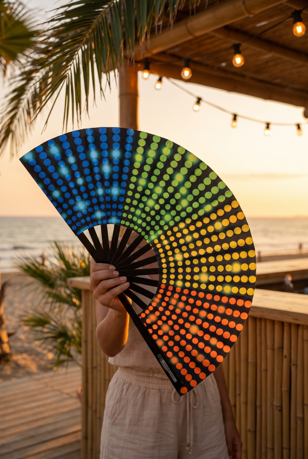 Festival Fan, zwart met regenboogstippen, Rave & CSD, Weergave 7