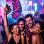 BLOW ME” festival Fan in paars-blauw – Rave & CSD accessoire – Weergave 5