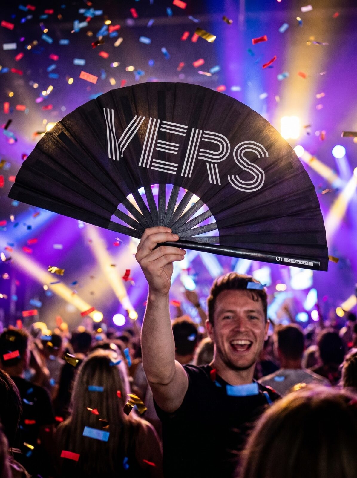 Festival Fan “VERS” in zwart – statement voor Rave & CSD – Weergave 4