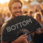 Festival Fan “BOTTOM” in zwart – CSD & Rave accessoire – Weergave 3