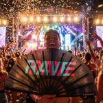 Festival Fan “Rave” zwart teal-roze – techno & rave accessoire – Weergave 6