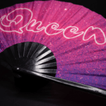 Festival Fan „Queen” roze-paars, glitter, rave & CSD, Weergave 6
