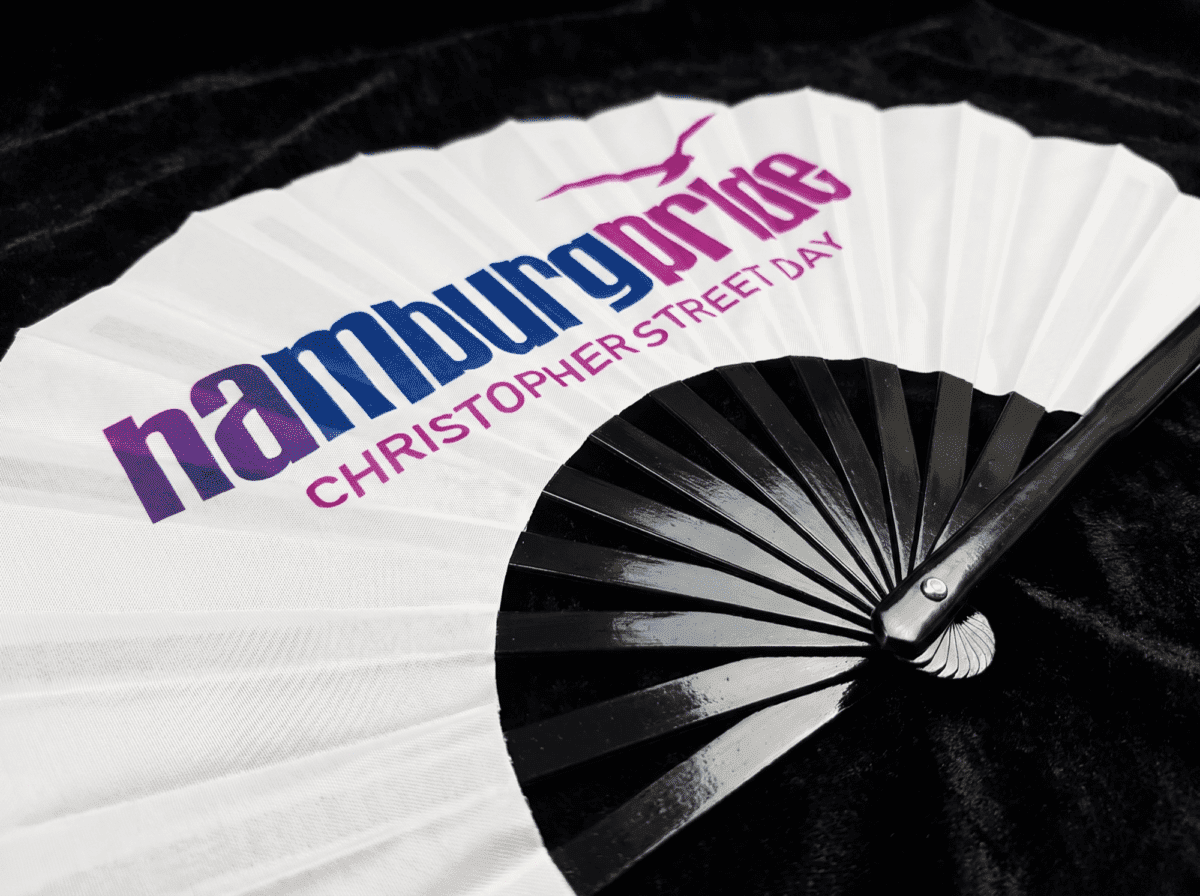 Festival-Fächer Hamburg Pride CSD in Weiß, Logo-Edition, Weergave 6