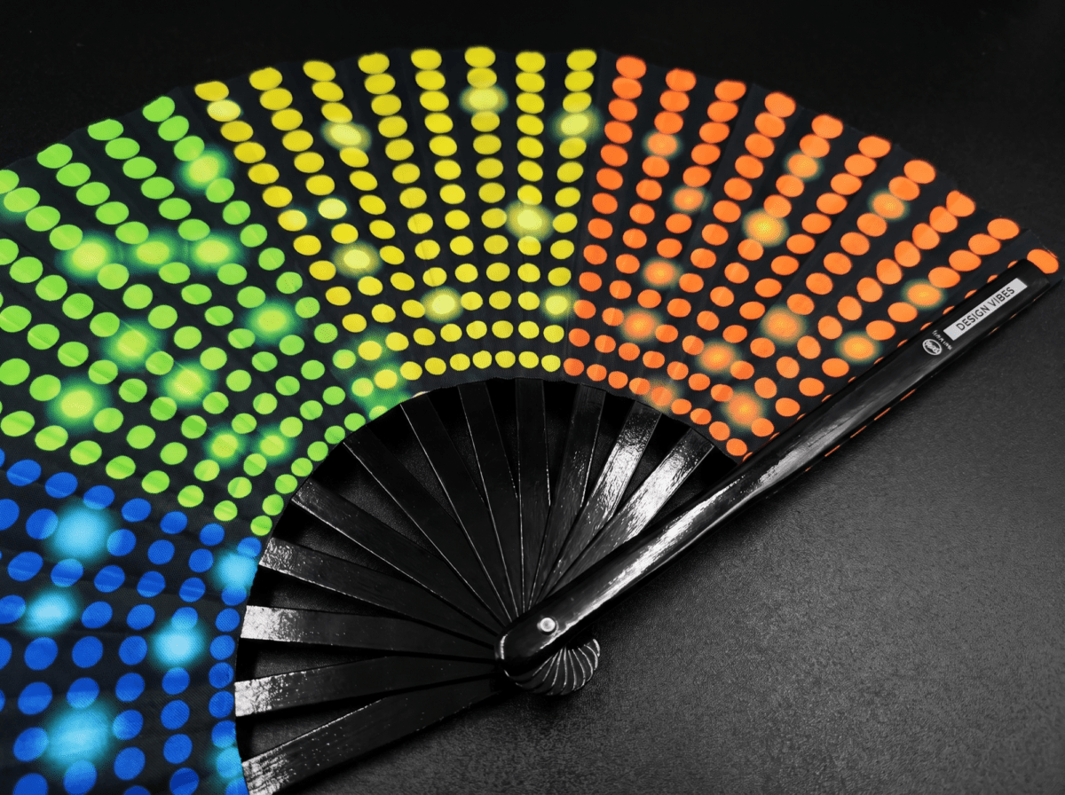 Festival Fan, zwart met regenboogstippen, Rave & CSD, Weergave 8