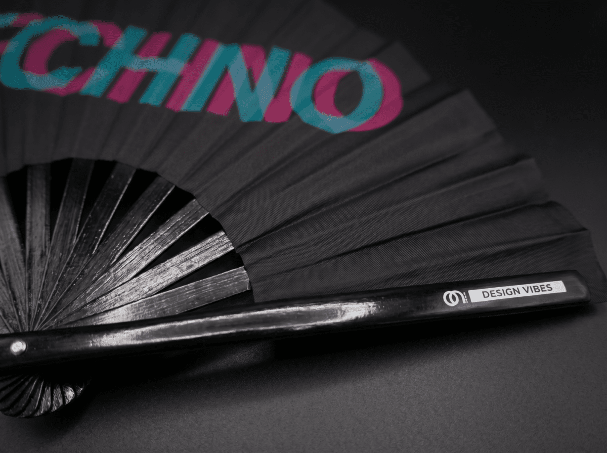 Festival Fan „TECHNO” Zwart, Teal-Roze, Techno & Rave, Weergave 6