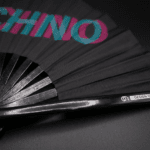 Festival Fan „TECHNO” Zwart, Teal-Roze, Techno & Rave, Weergave 6