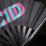 Festival Fan “ACID” zwart teal-roze – Techno & Rave accessoire, Weergave 6