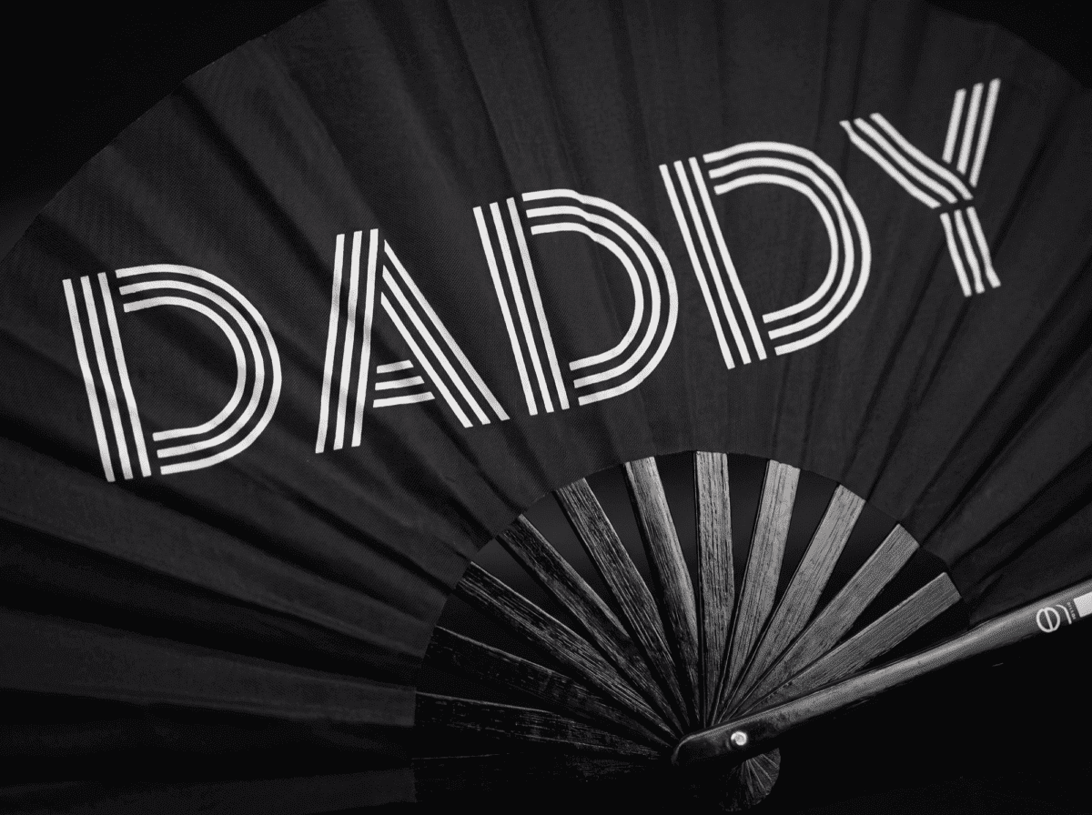 Festival Fan „DADDY” in zwart, rave- en Pride-accessoire, Weergave 6