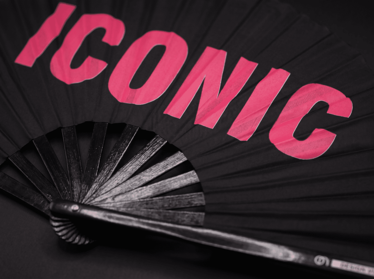 Festival Fan „ICONIC” in zwart/roze, rave-statement, Weergave 6