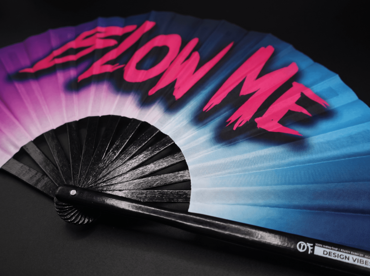 Festival Fan „BLOW ME” in paars-blauw, rave- & CSD-accessoire, Weergave 6