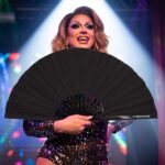 Festival Fan, zwart met glitter, een stijlvol accessoire voor raves en CSD, Weergave 5