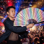 Festival Fans met holografische glitters in pastelkleuren en regenboogtinten voor festivals en Raves, Weergave 4