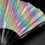 Festival Fans met holografische glitters in pastelkleuren en regenboogtinten voor festivals en Raves, Weergave 5