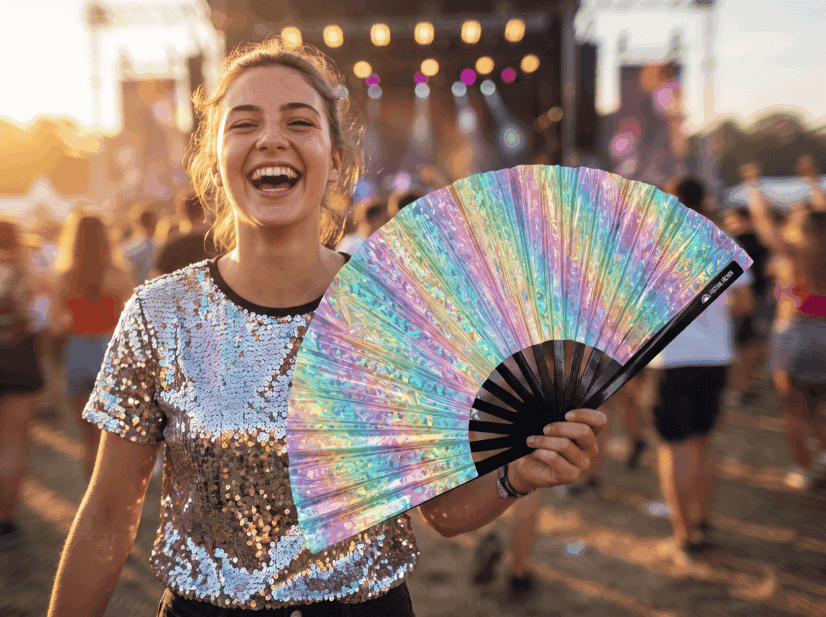 Festival Fans Holo Kristal Pastel voor raves en festivals, Weergave 3