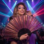 Festival Fans, holografisch, transparant, bordeauxrood, voor festivals en Raves, Weergave 5