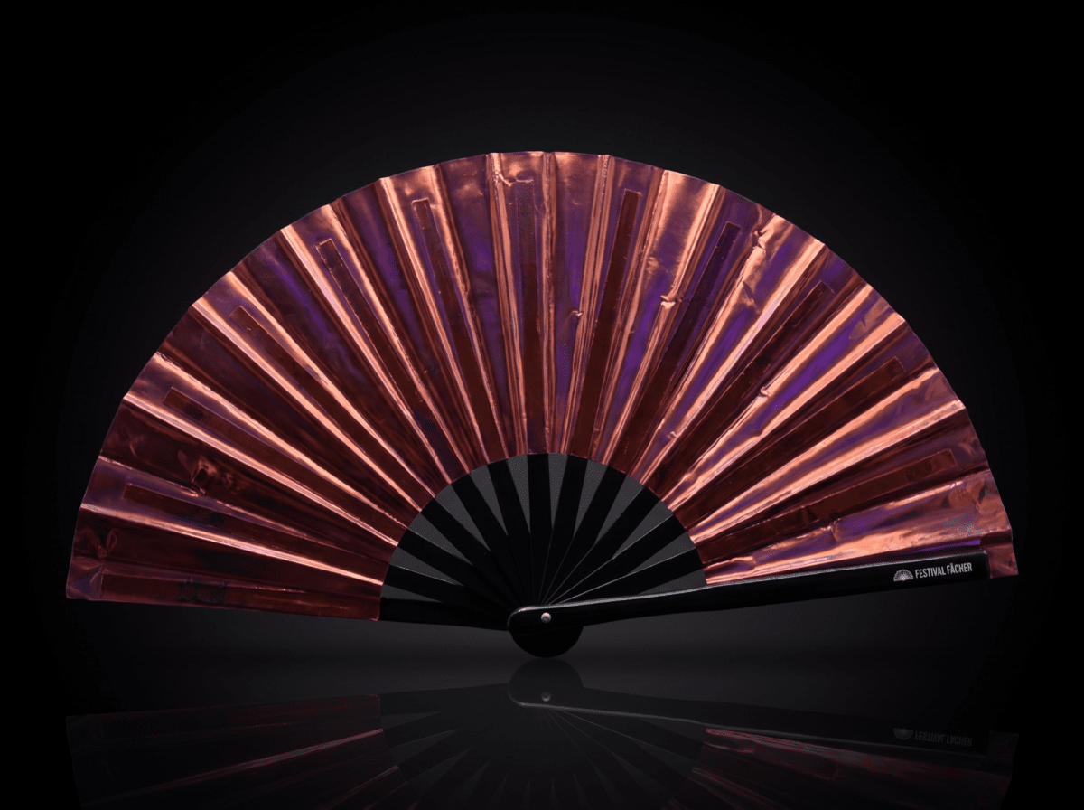 Festival Fans, holografisch, transparant, bordeauxrood, voor festivals en Raves