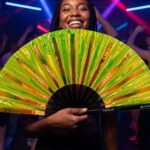 Festival Fans, holografisch, transparant, neongroen, voor Rave & Techno, Weergave 2