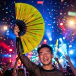 Festival Fans, holografisch, transparant, neongroen, voor Rave & Techno, Weergave 4