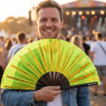 Festival Fans, holografisch, transparant, neongroen, voor Rave & Techno, Weergave 3