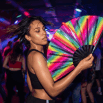 Transparante Festival Fan met regenboogstrepen voor CSD & Pride, Weergave 2