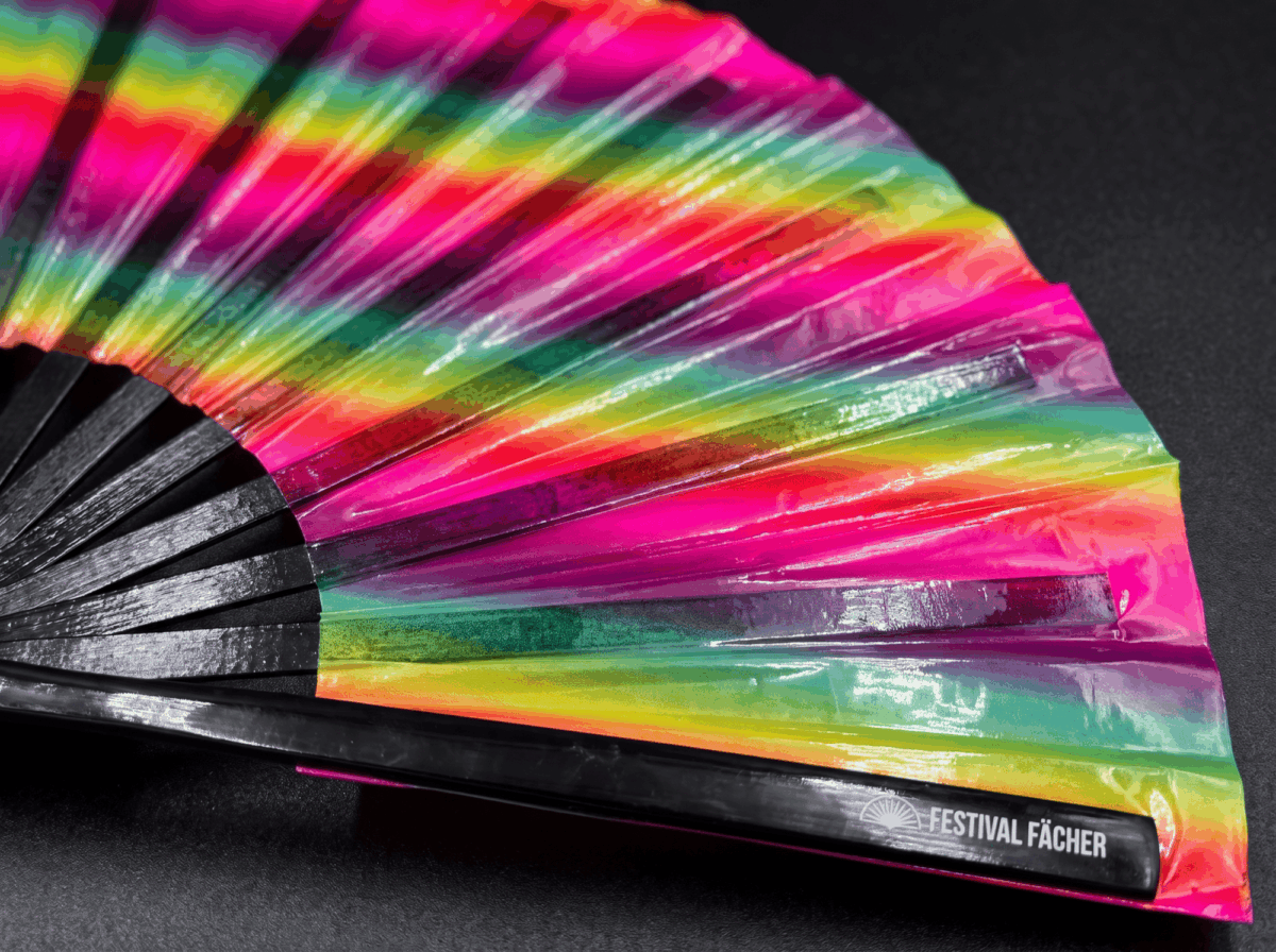 Transparante Festival Fan met regenboogstrepen voor CSD & Pride, Weergave 6