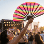 Transparante Festival Fan met regenboogstrepen voor CSD & Pride, Weergave 3
